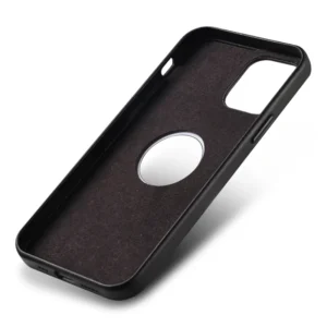 Tempered Glass Back Leather Magnetic Charging Case for iPhone