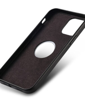 Tempered Glass Back Leather Magnetic Charging Case for iPhone