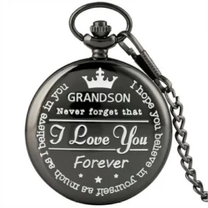 To My Son Quartz Pocket Chain Watch