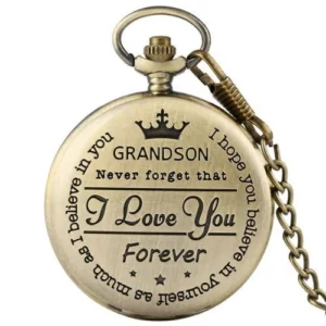 To My Son Quartz Pocket Chain Watch