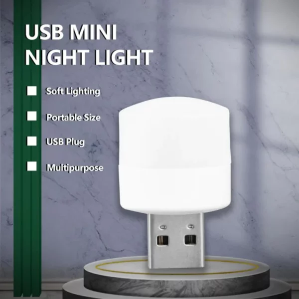 USB mobilné malé okrúhle svetlo