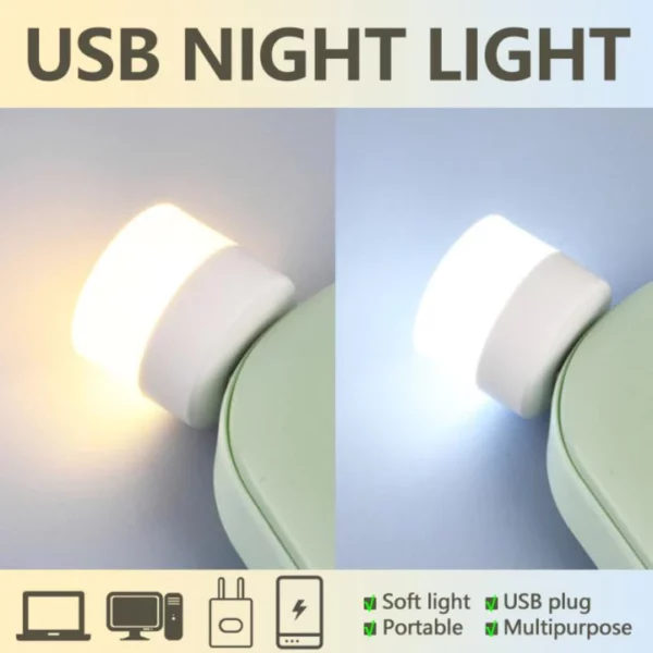 Cahaya Bulat Kecil Mudah Alih USB