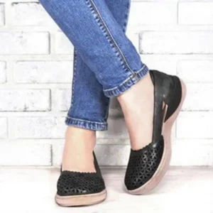 Women Wedges Orthopedic Hollow Out PU Summer Vintage Sandals