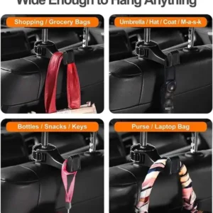 2 In 1 Car Seat Hooks For Purses And Bags With Phone Holder