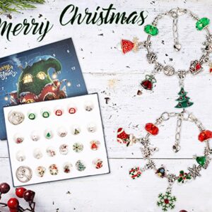 24 Hnub Countdown Calendar DIY Christmas Advent Calendar Bracelets Teeb