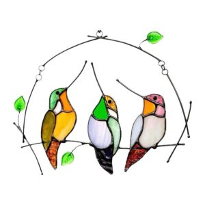 Birds Stained Window Panel Hangings
