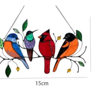 Birds Stained Window Panel Hangings