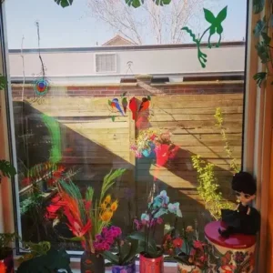 Birds Stained Window Panel Hangings
