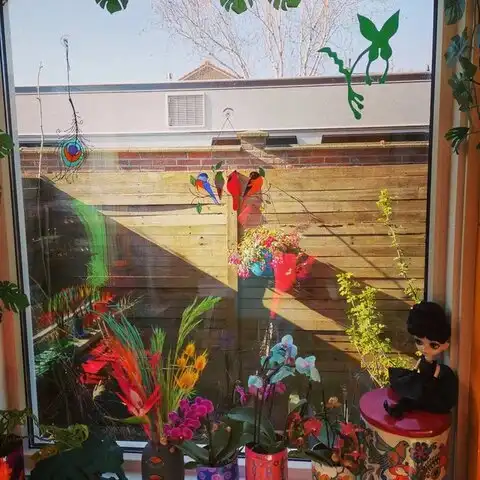 Birds Stained Window Panel Hangings