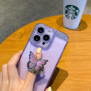 Butterfly Diamond Silicone Case Cover For Iphone