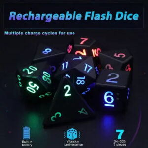 DND Dice Rechargeable with Charging Box 7 Pcs