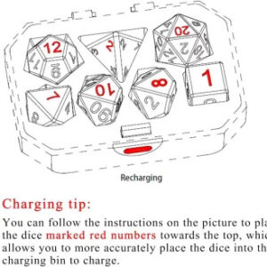 DND Dice Rechargeable with Charging Box 7 Pcs