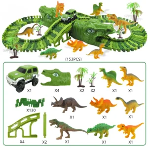 Dinosaur Railway Car Track Racing Toy