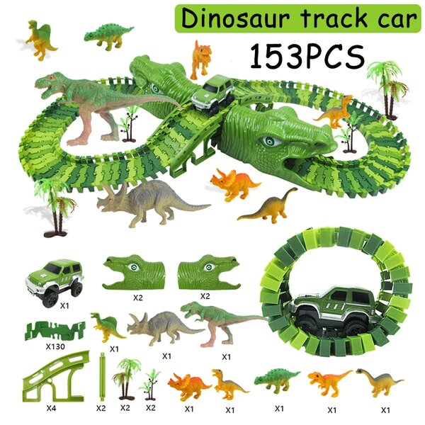 Dinosaur Railway Car Track Racing Toy