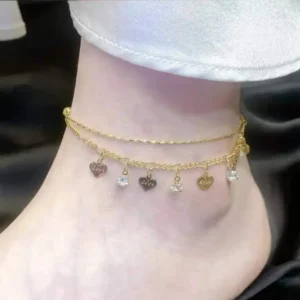 Double Layer Heart Anklet