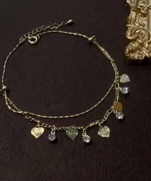 Double Layer Heart Anklet