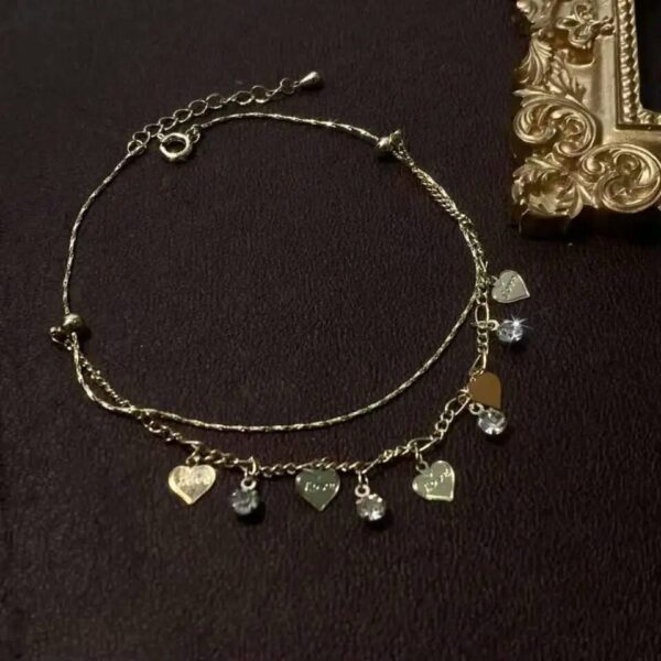 Double Layer Heart Anklet