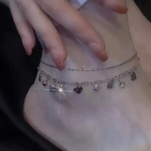 Double Layer Heart Anklet