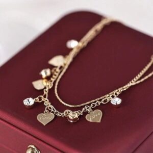 Double Layer Heart Anklet