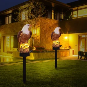 Eagle Figure Garden Solar Post