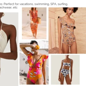 Fashion V-Neck Floral Oil Painting Print One Piece Swimsuit Set