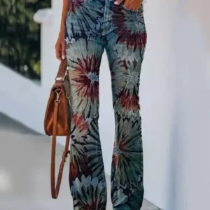 Flare Printing Design Jeans