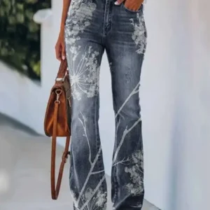 Flare Printing Design Jeans
