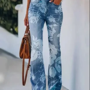 Flare Printing Design Jeans