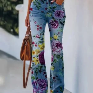 Flare Printing Design Jeans