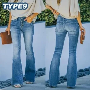 Flare Printing Design Jeans