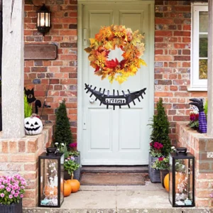 Halloween Pumpkin Berry Maple Vine Wreath