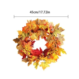 Halloween Pumpkin Berry Maple Vine Wreath