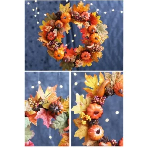 Halloween Pumpkin Berry Maple Vine Wreath