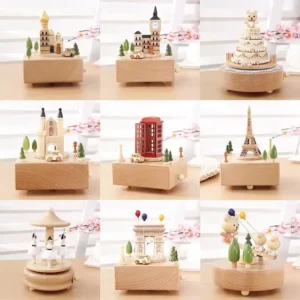 Handmade Wooden Rotating Music Boxes