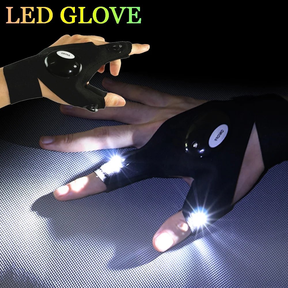 LED Gloves with Waterproof Lights