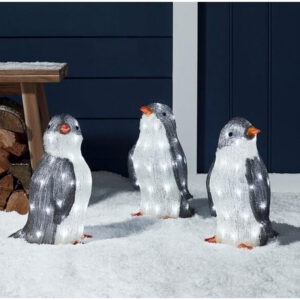 Világító pingvin ünnepi dekoráció