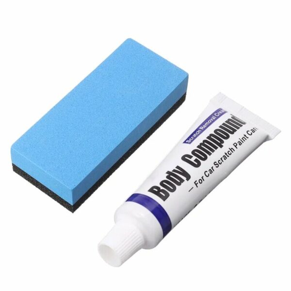 Mayitr 2pc Car Scratch Repair Paint Remover Body Compound Polishing Paste Touch Up Clear Sponge Kit Tool