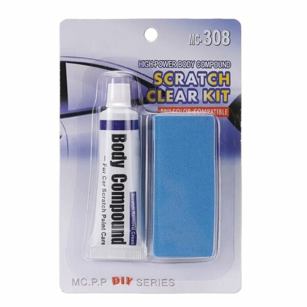 Mayitr 2pc Car Scratch Repair Paint Remover Body Compound Polishing Paste Touch Up Clear Sponge Kit Tool