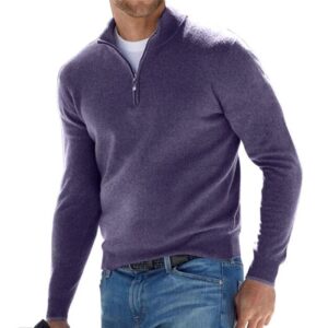 पुरुषहरूको आधारभूत जिप गरिएको स्वेटर