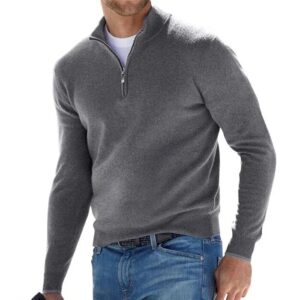 סוודר בסיסי לגברים עם רוכסן