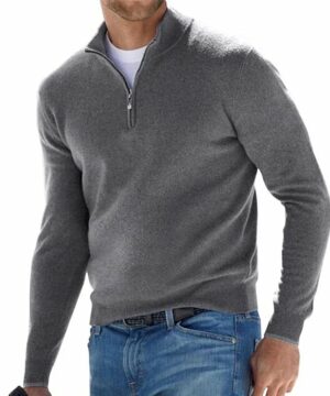 Men's Basic Zipped Sweater