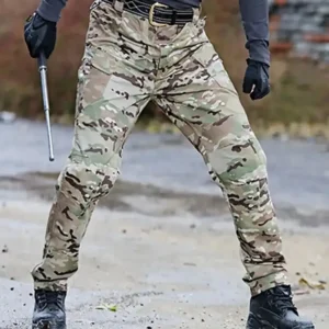 Mens Tactical Waterproof Cargo Pants Soldier Work Combat Hiking Trousers Outdoor