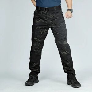 Mens Tactical Waterproof Cargo Pants Soldier Work Combat Hiking Trousers Outdoor