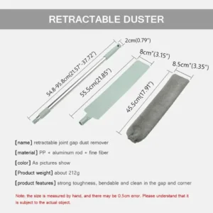 Multifunction Retractable Microfiber Dust Brush Gap Mop