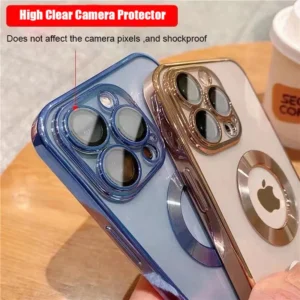 New Version 2.0 Transparent Electroplated iPhone Case With Camera Protector