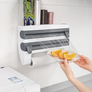 Plastic Wrap Storage Rack With Cutter Foil Storage Rack