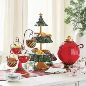 Santa Holdings Tray Figurine