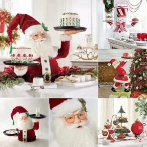 Santa Holdings Tray Figurine