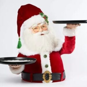 Santa Holdings Tray Figurine