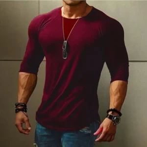 Slim Simple Casual Plain Mens T-Shirt